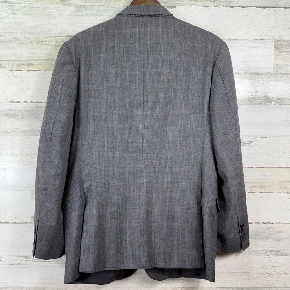 Joseph Abboud Nordstrom Blazer 44R Gray‎ Glen Plaid Wool Sport Coat Professional